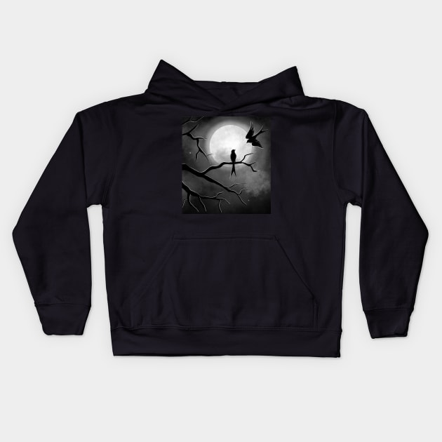 Birds Moon Kids Hoodie by Artistry Vibes